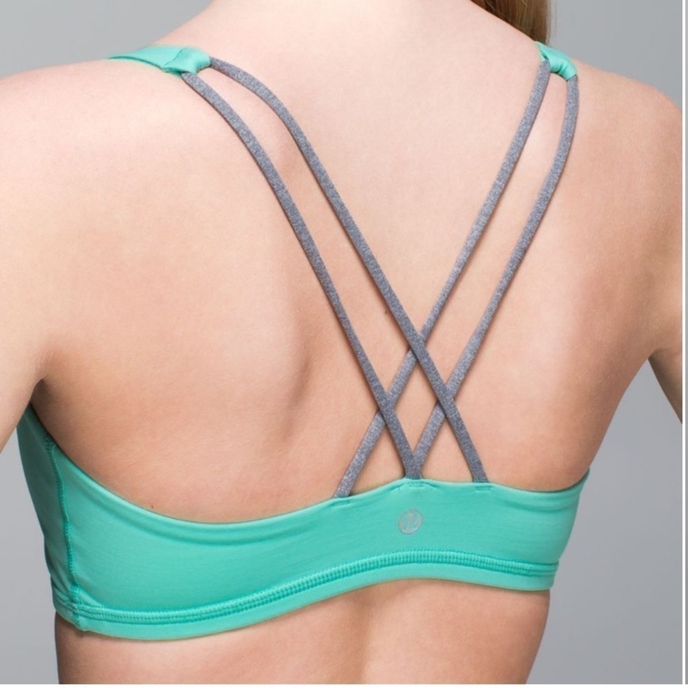 Lululemon Free To Be Sports Bra Strappy Mint Menthol Green Slate Gray
